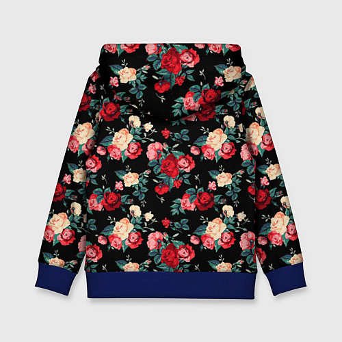 Детская толстовка Кустовые розы / 3D-Синий – фото 2