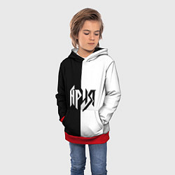 Толстовка-худи детская Ария Ч/Б, цвет: 3D-красный — фото 2