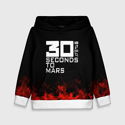 Толстовка-худи детская 30 Seconds to Mars: Red Flame, цвет: 3D-белый