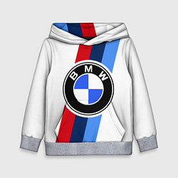 Толстовка-худи детская BMW M: White Sport, цвет: 3D-меланж