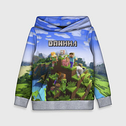 Толстовка-худи детская Майнкрафт: Даниил, цвет: 3D-меланж