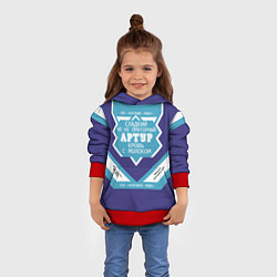 Толстовка-худи детская Артур сладкий, цвет: 3D-красный — фото 2