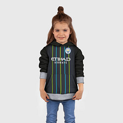Толстовка-худи детская FC Manchester City: Away 18/19, цвет: 3D-меланж — фото 2