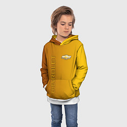 Толстовка-худи детская Chevrolet желтый градиент, цвет: 3D-белый — фото 2