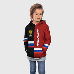 Толстовка-худи детская Moscow, Russia, цвет: 3D-меланж — фото 2