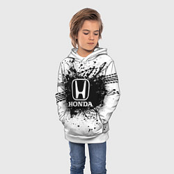 Толстовка-худи детская Honda: Black Spray, цвет: 3D-белый — фото 2