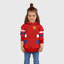 Толстовка-худи детская Russia: Sport Tricolor, цвет: 3D-красный — фото 2