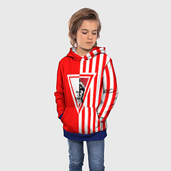 Толстовка-худи детская Красно-белый воин, цвет: 3D-синий — фото 2