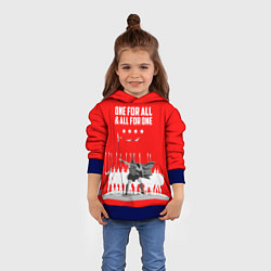 Толстовка-худи детская One for all & all for one, цвет: 3D-синий — фото 2