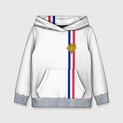 Толстовка-худи детская Франция: лента с гербом, цвет: 3D-меланж