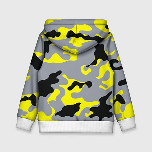 Детская толстовка Yellow & Grey Camouflage / 3D-Белый – фото 2