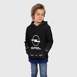 Толстовка-худи детская Opel: Black Abstract, цвет: 3D-синий — фото 2
