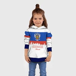 Толстовка-худи детская Krasnodar, Russia, цвет: 3D-синий — фото 2