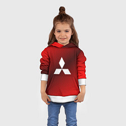 Толстовка-худи детская Mitsubishi: Red Carbon, цвет: 3D-белый — фото 2
