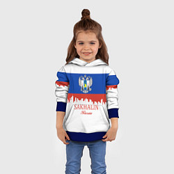 Толстовка-худи детская Sakhalin: Russia, цвет: 3D-синий — фото 2