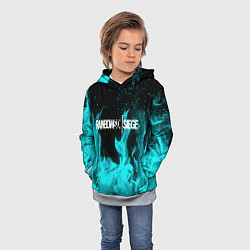 Толстовка-худи детская R6S: Turquoise Flame, цвет: 3D-меланж — фото 2