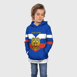 Толстовка-худи детская Россия: Триколор, цвет: 3D-белый — фото 2