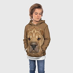 Толстовка-худи детская Sharpei, цвет: 3D-белый — фото 2