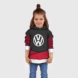 Толстовка-худи детская Volkswagen: Grey Carbon, цвет: 3D-белый — фото 2