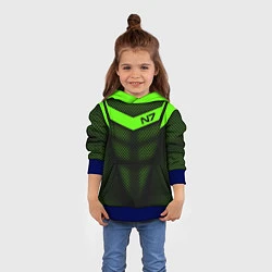 Толстовка-худи детская N7: Green Armor, цвет: 3D-синий — фото 2