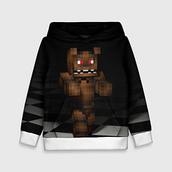 Толстовка-худи детская Minecraft: Freddy FNAF, цвет: 3D-белый