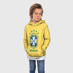 Толстовка-худи детская Brazil Team, цвет: 3D-белый — фото 2