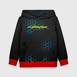 Толстовка-худи детская Cyberpunk 2077: Blue Carbon, цвет: 3D-красный