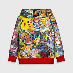 Толстовка-худи детская Pokemon Bombing, цвет: 3D-красный