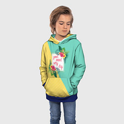 Толстовка-худи детская Good Mood Every Day, цвет: 3D-синий — фото 2