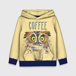 Толстовка-худи детская Owls like coffee, цвет: 3D-синий