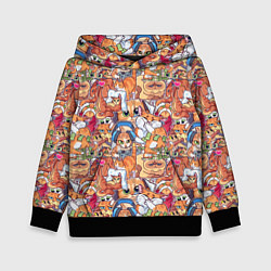 Толстовка-худи детская Котобомбинг, цвет: 3D-черный