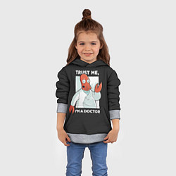 Толстовка-худи детская Zoidberg: Trust Me, цвет: 3D-меланж — фото 2