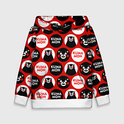 Толстовка-худи детская Kumamon Pattern, цвет: 3D-белый