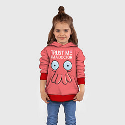 Толстовка-худи детская Trust Me I'm a Doctor, цвет: 3D-красный — фото 2