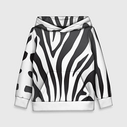Толстовка-худи детская Африканская зебра, цвет: 3D-белый