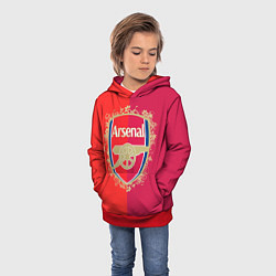 Толстовка-худи детская FC Arsenal - emblem, цвет: 3D-красный — фото 2