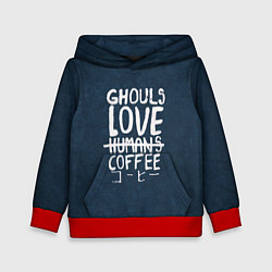 Толстовка-худи детская Ghouls Love Coffee, цвет: 3D-красный