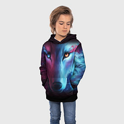 Толстовка-худи детская Волчий взгляд, цвет: 3D-черный — фото 2