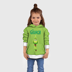 Толстовка-худи детская The Grinch, цвет: 3D-белый — фото 2