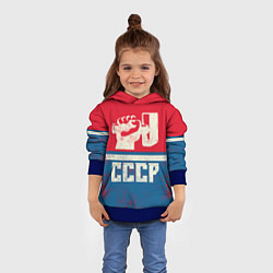 Толстовка-худи детская СССР: Куй железо, цвет: 3D-синий — фото 2