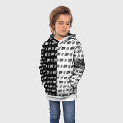 Толстовка-худи детская Off-White: Black & White, цвет: 3D-белый — фото 2