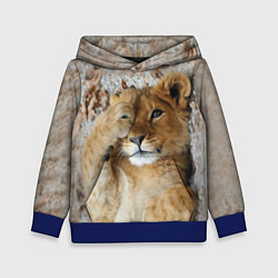 Толстовка-худи детская Львенок, цвет: 3D-синий