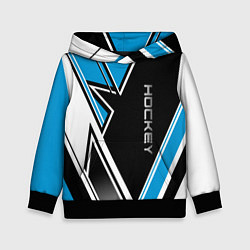 Толстовка-худи детская Hockey black blue white, цвет: 3D-черный