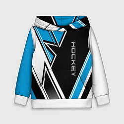 Толстовка-худи детская Hockey black blue white, цвет: 3D-белый