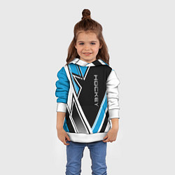 Толстовка-худи детская Hockey black blue white, цвет: 3D-белый — фото 2