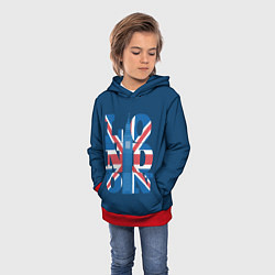 Толстовка-худи детская London: Great Britain, цвет: 3D-красный — фото 2