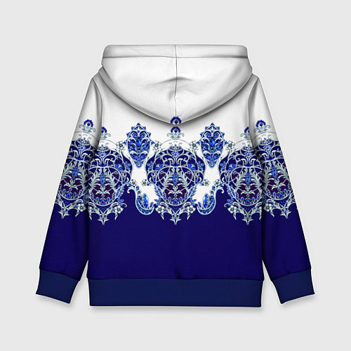 Детская толстовка Растительный орнамент / 3D-Синий – фото 2