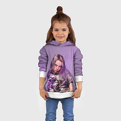 Толстовка-худи детская Billie Eilish: Violet Fashion, цвет: 3D-белый — фото 2