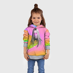 Толстовка-худи детская Billie Eilish: Pink Fashion, цвет: 3D-меланж — фото 2