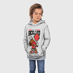 Толстовка-худи детская Skilled and lucky ball, цвет: 3D-меланж — фото 2